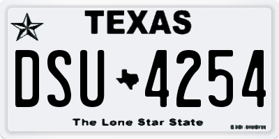 TX license plate DSU4254