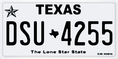 TX license plate DSU4255