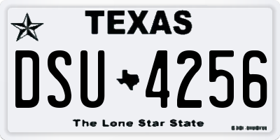 TX license plate DSU4256