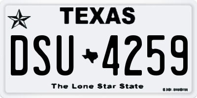 TX license plate DSU4259