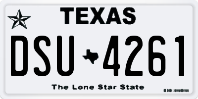 TX license plate DSU4261