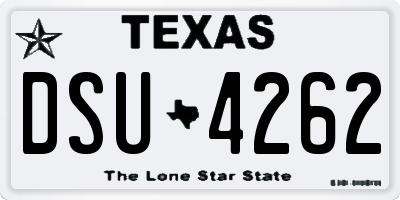 TX license plate DSU4262