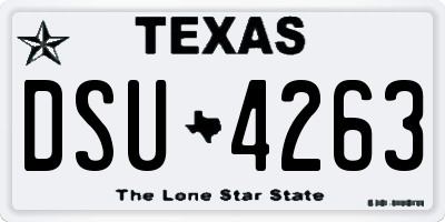 TX license plate DSU4263