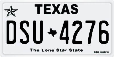 TX license plate DSU4276
