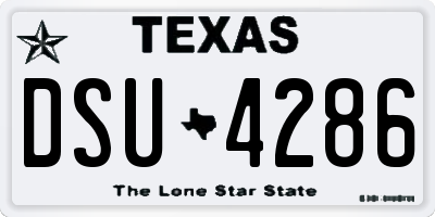 TX license plate DSU4286