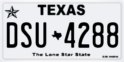 TX license plate DSU4288