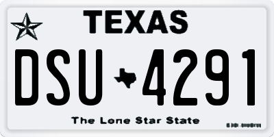TX license plate DSU4291