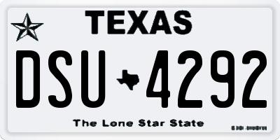 TX license plate DSU4292