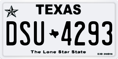 TX license plate DSU4293