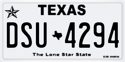 TX license plate DSU4294