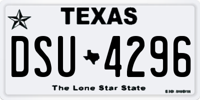 TX license plate DSU4296