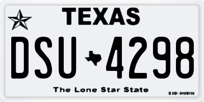 TX license plate DSU4298