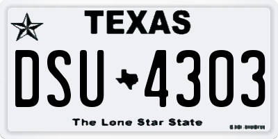 TX license plate DSU4303