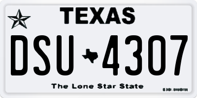 TX license plate DSU4307