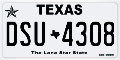 TX license plate DSU4308
