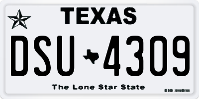 TX license plate DSU4309