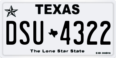 TX license plate DSU4322