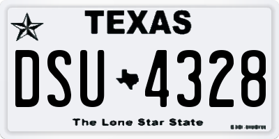 TX license plate DSU4328