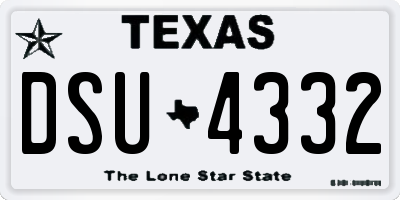 TX license plate DSU4332