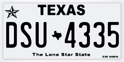 TX license plate DSU4335