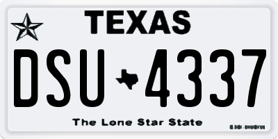 TX license plate DSU4337