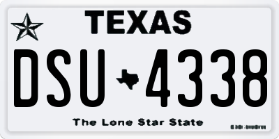 TX license plate DSU4338