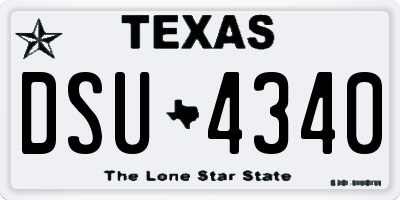 TX license plate DSU4340