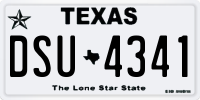 TX license plate DSU4341