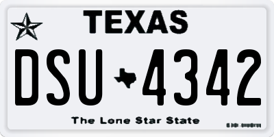 TX license plate DSU4342