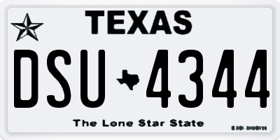 TX license plate DSU4344