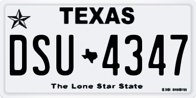 TX license plate DSU4347