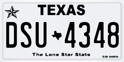 TX license plate DSU4348