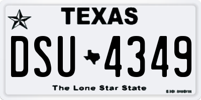 TX license plate DSU4349