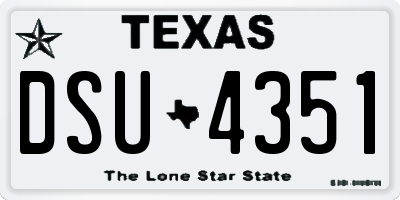 TX license plate DSU4351