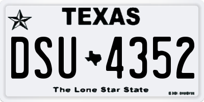 TX license plate DSU4352