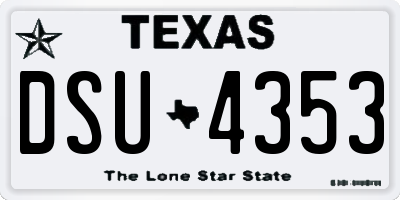TX license plate DSU4353