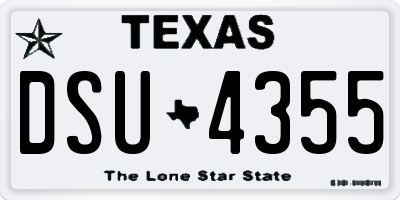TX license plate DSU4355