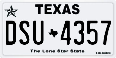 TX license plate DSU4357