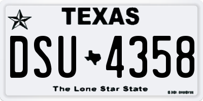 TX license plate DSU4358