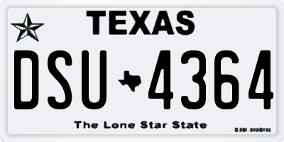 TX license plate DSU4364