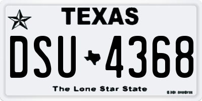 TX license plate DSU4368