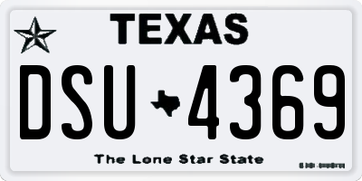 TX license plate DSU4369