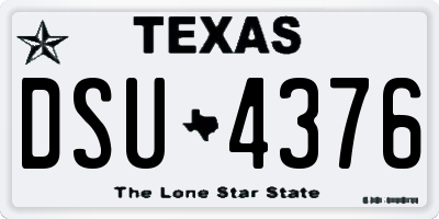 TX license plate DSU4376