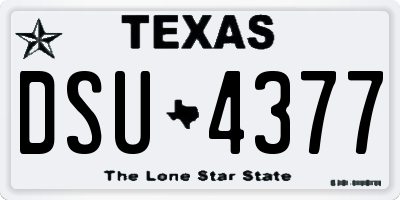TX license plate DSU4377