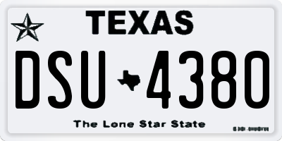 TX license plate DSU4380
