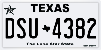 TX license plate DSU4382