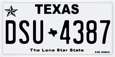 TX license plate DSU4387