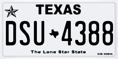 TX license plate DSU4388