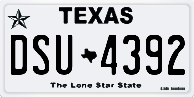 TX license plate DSU4392