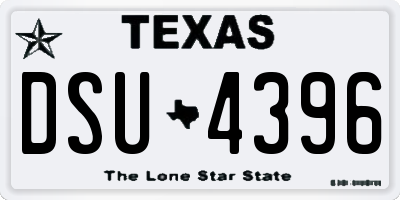 TX license plate DSU4396